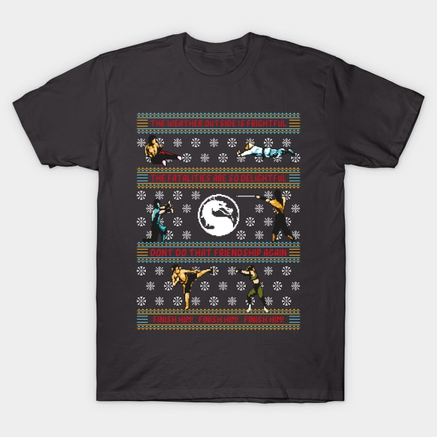 Finish Him! Finish Him! Finish Him! - Mortal Kombat Ugly Sweater, Christmas Sweater & Holiday Sweater T-Shirt by RetroReview